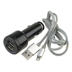Autogear - X 12/24V Dual USB Charger with 2 Way Cable for Andriod and iOS