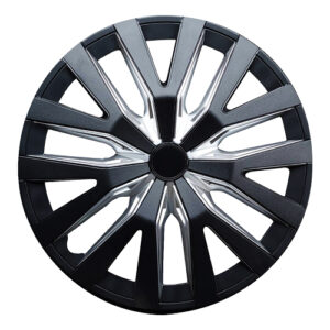 Autogear 14" Matt Black / Silver Wheel Cover Set