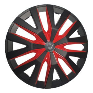 Autogear 14" Matt Black / Red Wheel Cover Set
